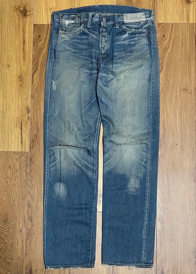 Levi's 501xx 1955年　復刻版　デニム ダメージ加工　赤耳