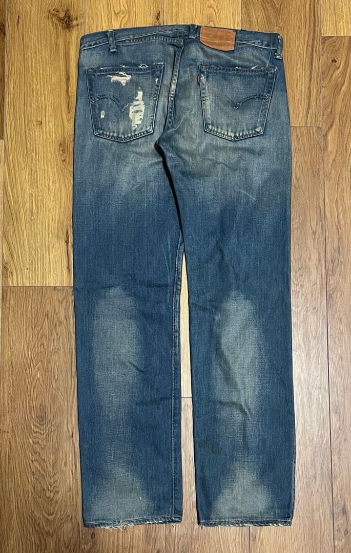 Levi's 501xx 1955年　復刻版　デニム ダメージ加工　赤耳