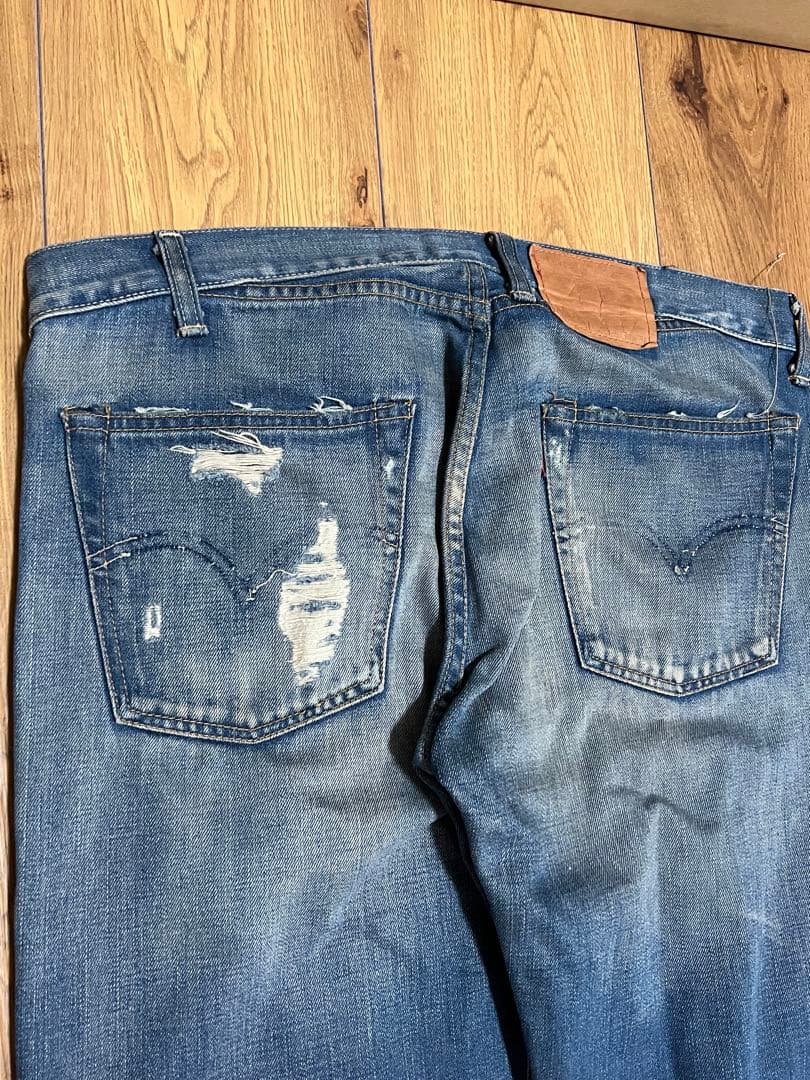 Levi's 501xx 1955年　復刻版　デニム ダメージ加工　赤耳