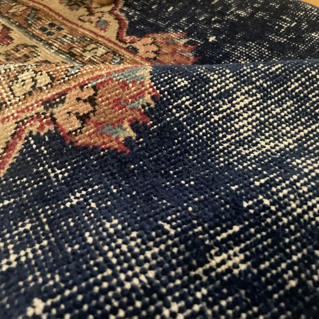 50×150 ロングランナーラグ　ネイビー×レッド　トルコヴィンテージラグ
