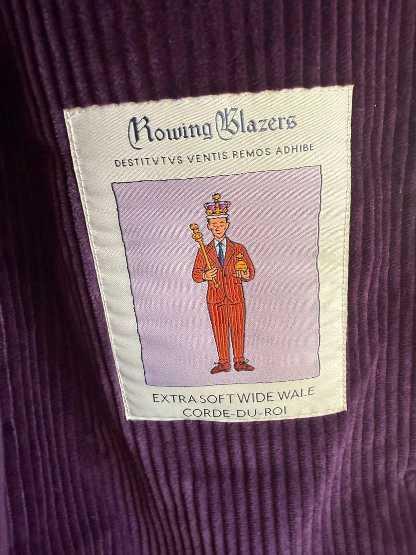 Rowing Blazers USA製 太畝コーデュロイ テーラード紫 金ボタン
