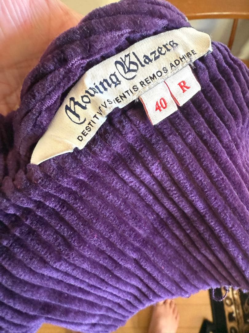 Rowing Blazers USA製 太畝コーデュロイ テーラード紫 金ボタン