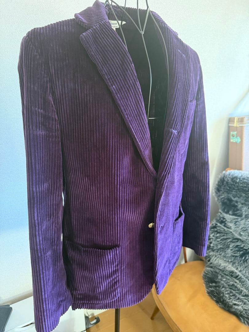 Rowing Blazers USA製 太畝コーデュロイ テーラード紫 金ボタン