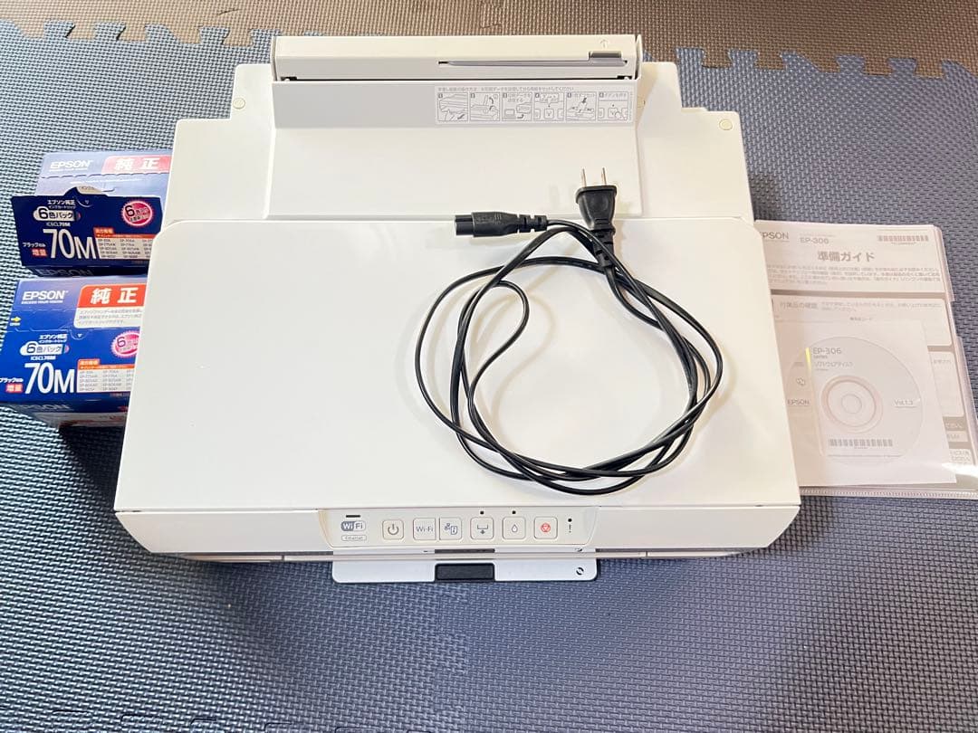 EPSON EP-306 プリンター 付属品完備＋純正インク70M 2箱
