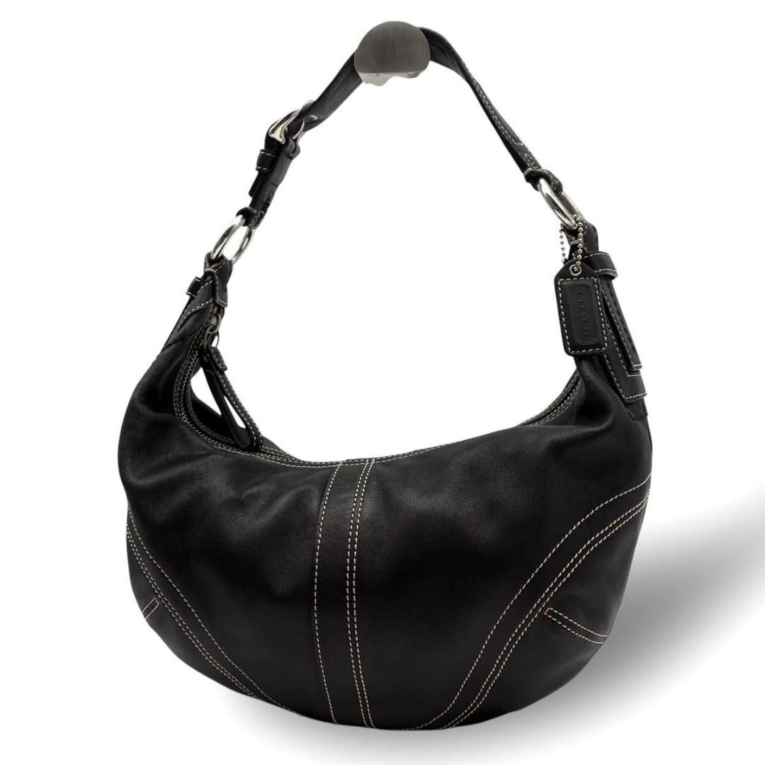 COACH コーチ ショルダーバッグ ワンショルダー　ホーボー レザー　ブラック