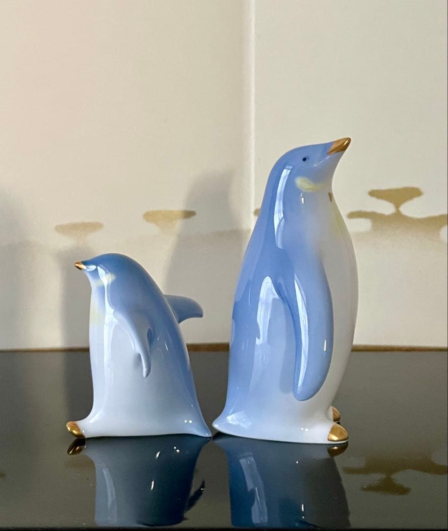 大倉陶園　ペンギン ペア　置物 希少 レア