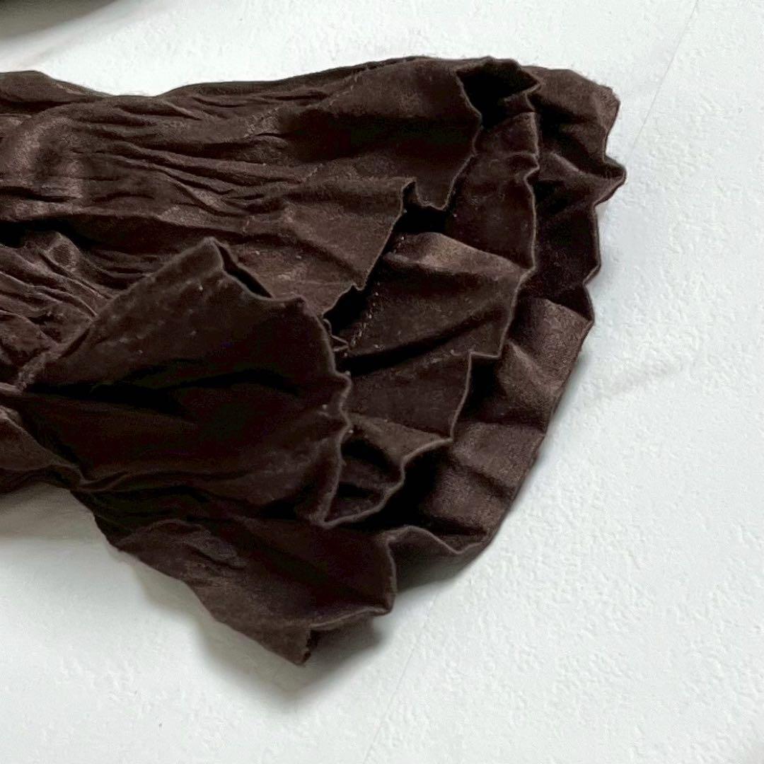 美品 97SS⭐️イッセイミヤケ プリーツパンツ ストレッチ素材 ブラウン M