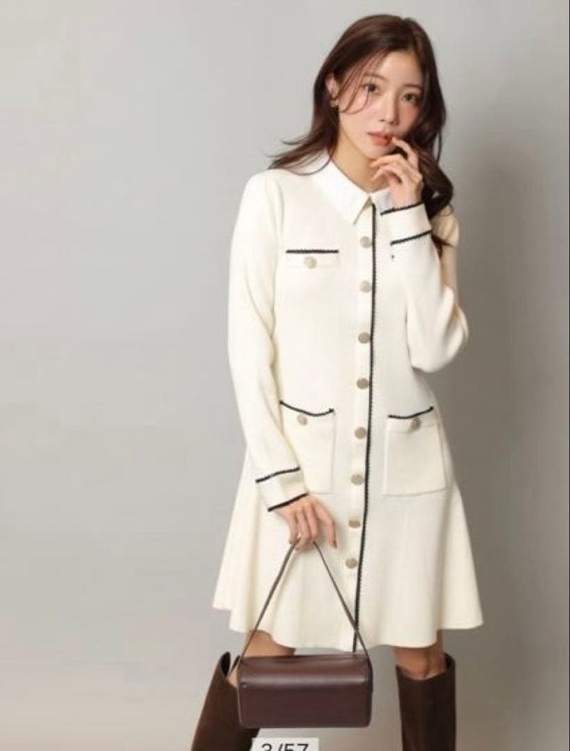 (新品未使用)アプワイザーリッシェ♡衿付2wayニットワンピース