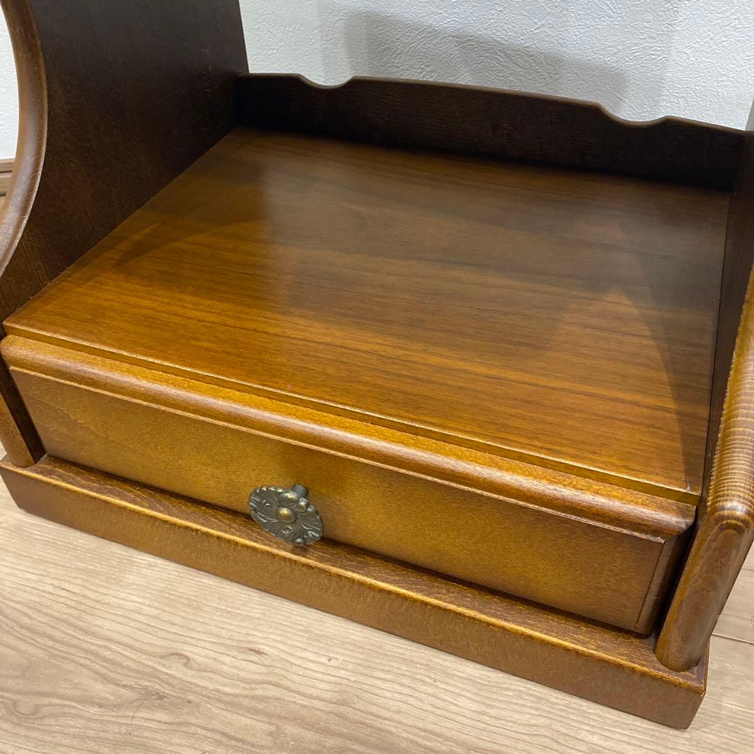 カリモク サイドテーブル ナイトテーブル 電話台　回転