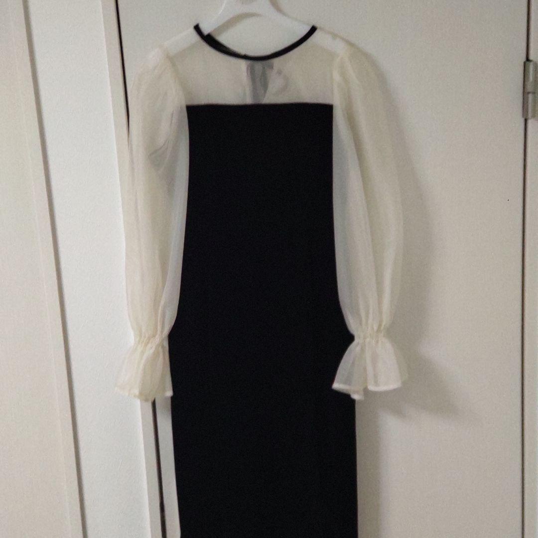 新品未使用【SALON by Chico限定】配色シースルータイトロングドレス