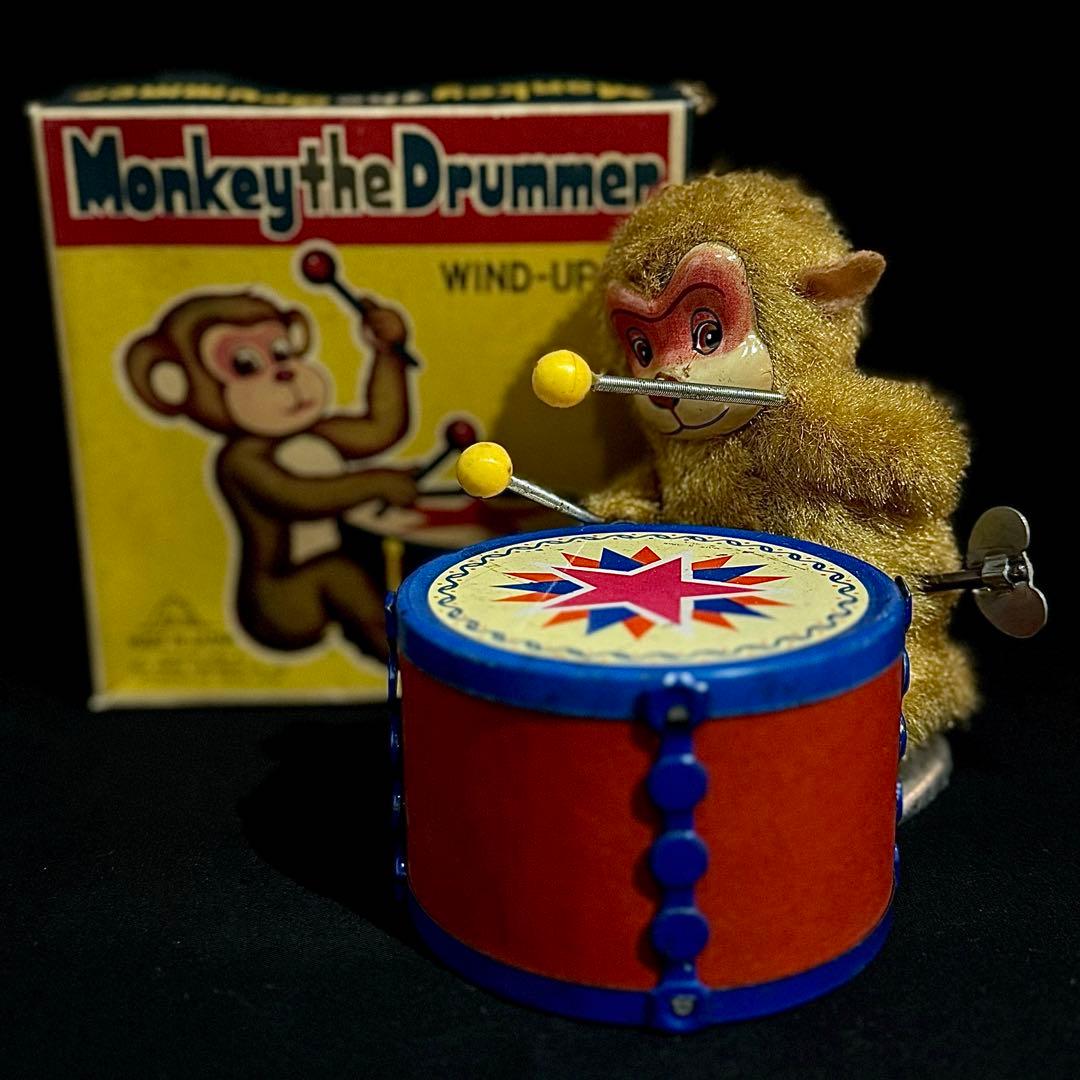 富士プレス 【 モンキー・ザ・ドラマー 】ブリキ玩具 【動作良好】1960年代
