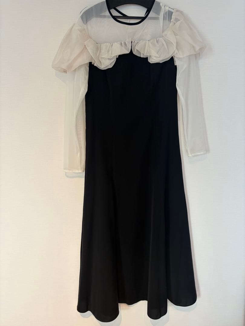 ANDRESD フリルフレアドレス ブラック