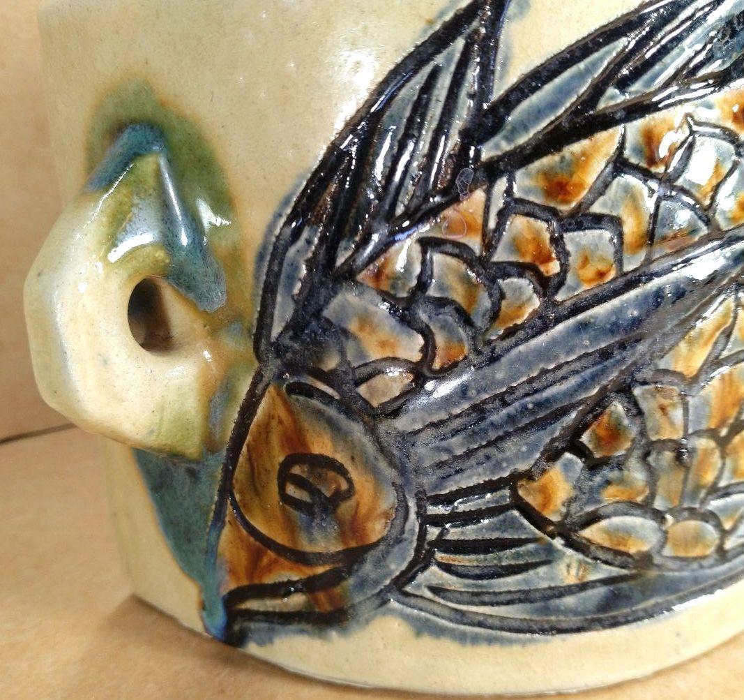 (⌒-⌒)！最高のアガリ【本物保証】金城次郎 壷屋焼 抱瓶 共箱栞人間国宝