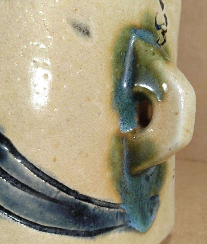 (⌒-⌒)！最高のアガリ【本物保証】金城次郎 壷屋焼 抱瓶 共箱栞人間国宝