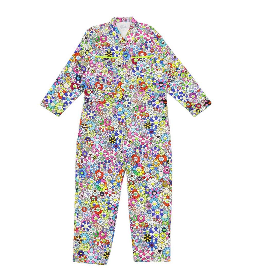 【値下げ】村上隆　マルチカラー花柄コットンジャンプスーツ