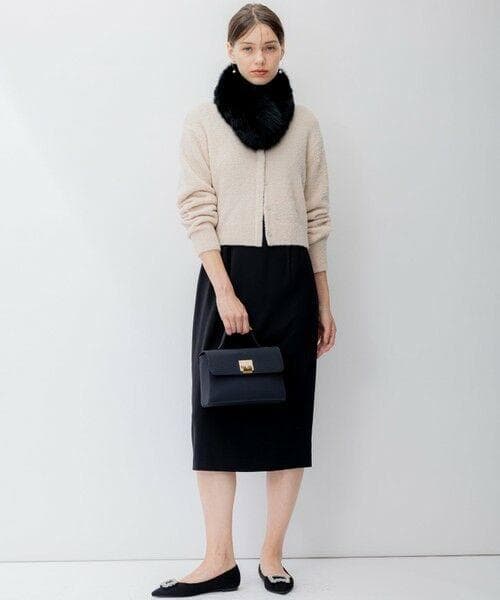 O409新品23区【APPLAUDIR】ダブルクロス ドレス38￥36300