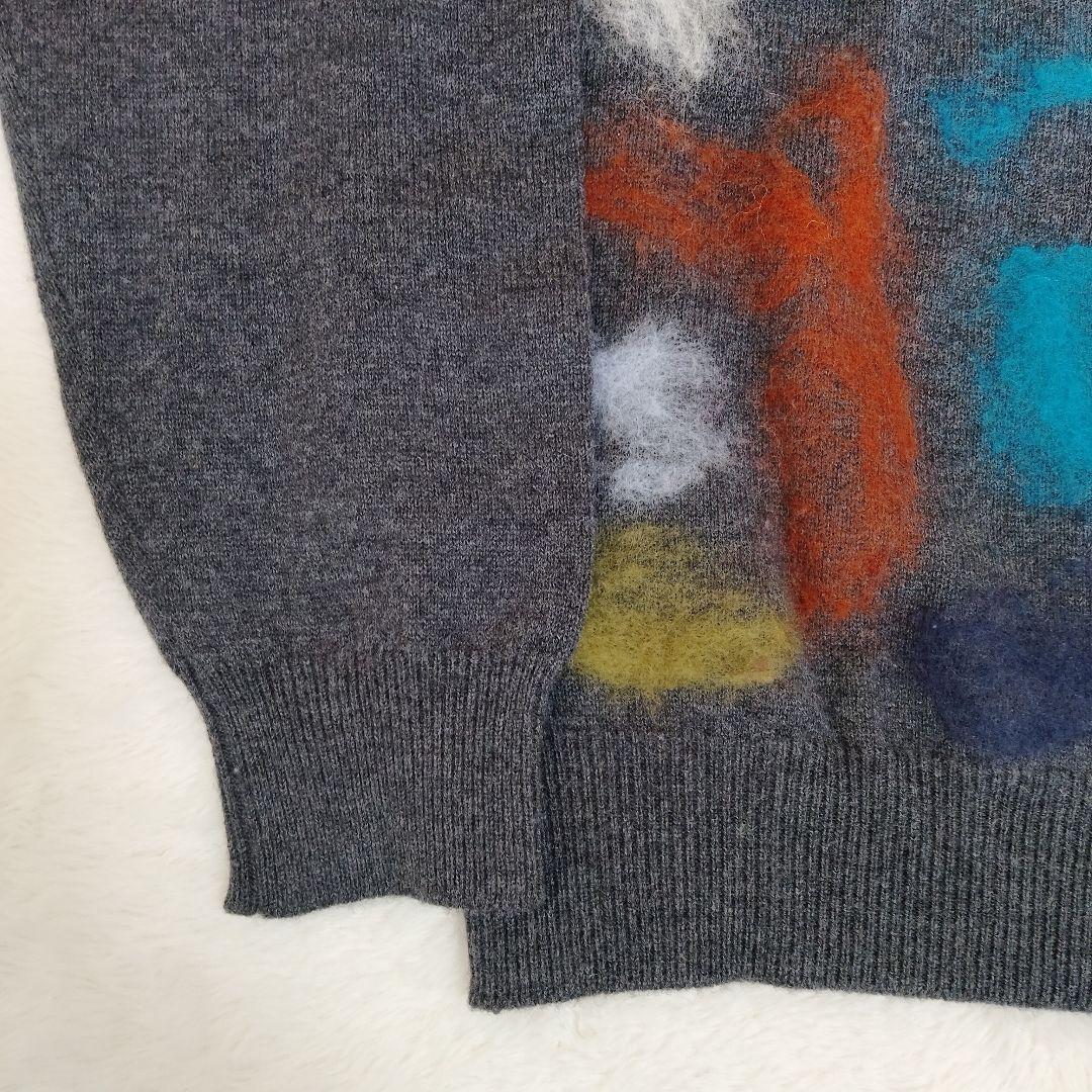 ETRO エトロ　ウールニット　水彩画模様　総柄　イタリア製　グレー　L