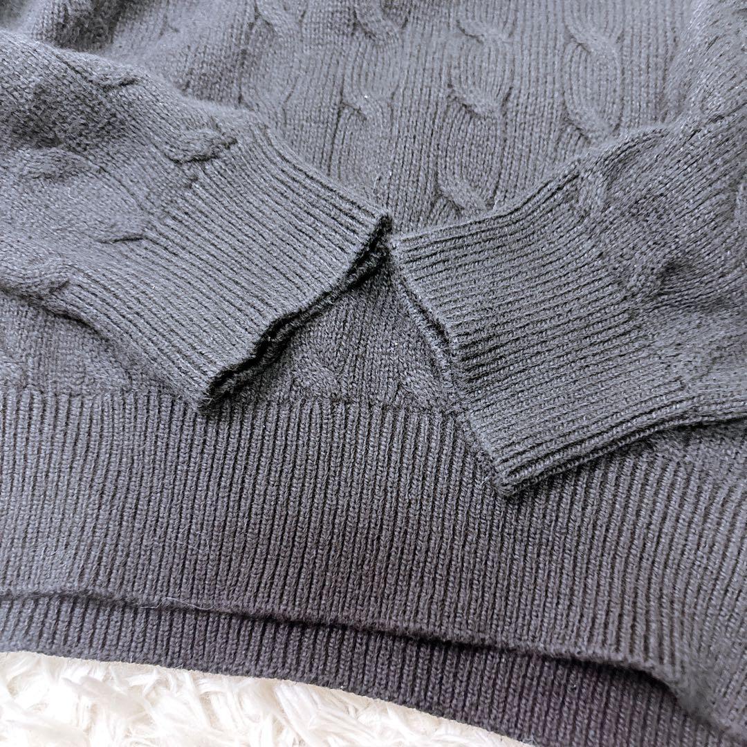 現行！ ポロラルフローン　ハーフジップ　ケーブルニット　ドライバーズニット