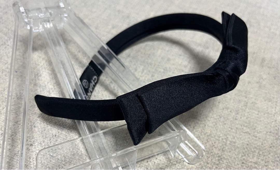 【正規品/美品】CHANELカチューシャ リボン ブラック シャネル