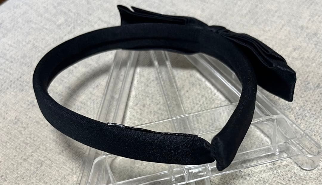 【正規品/美品】CHANELカチューシャ リボン ブラック シャネル