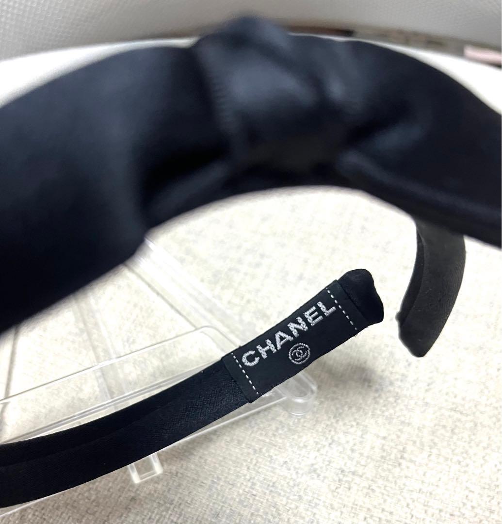【正規品/美品】CHANELカチューシャ リボン ブラック シャネル