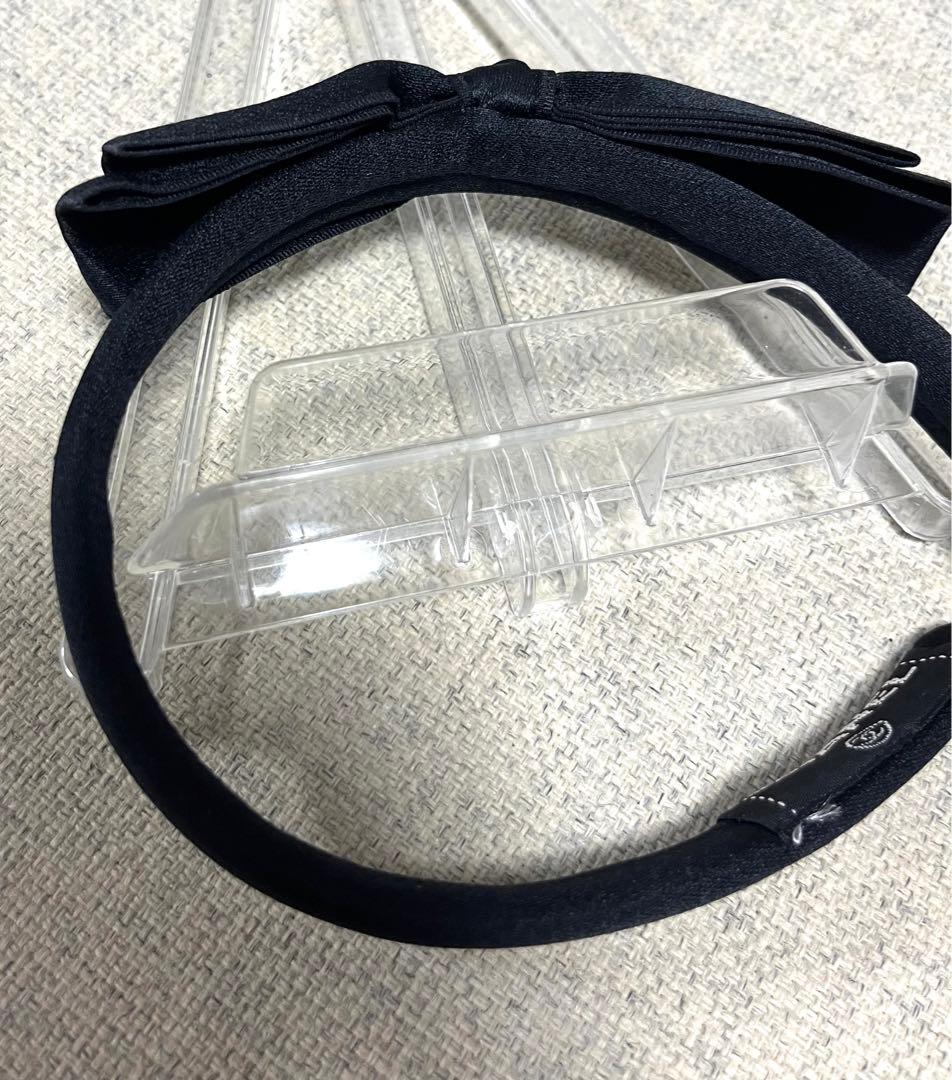 【正規品/美品】CHANELカチューシャ リボン ブラック シャネル