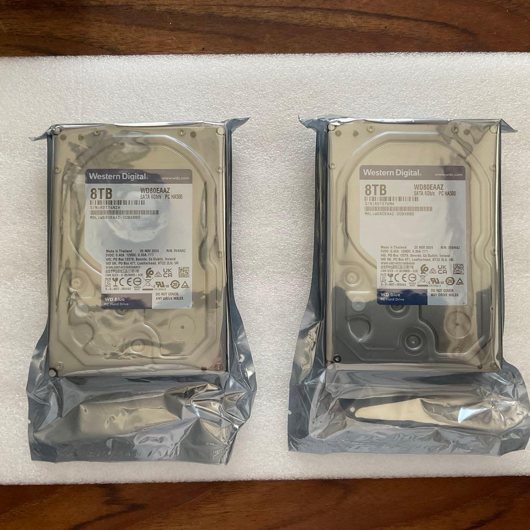 2台セット WD Blue WD80EAAZ 8GB