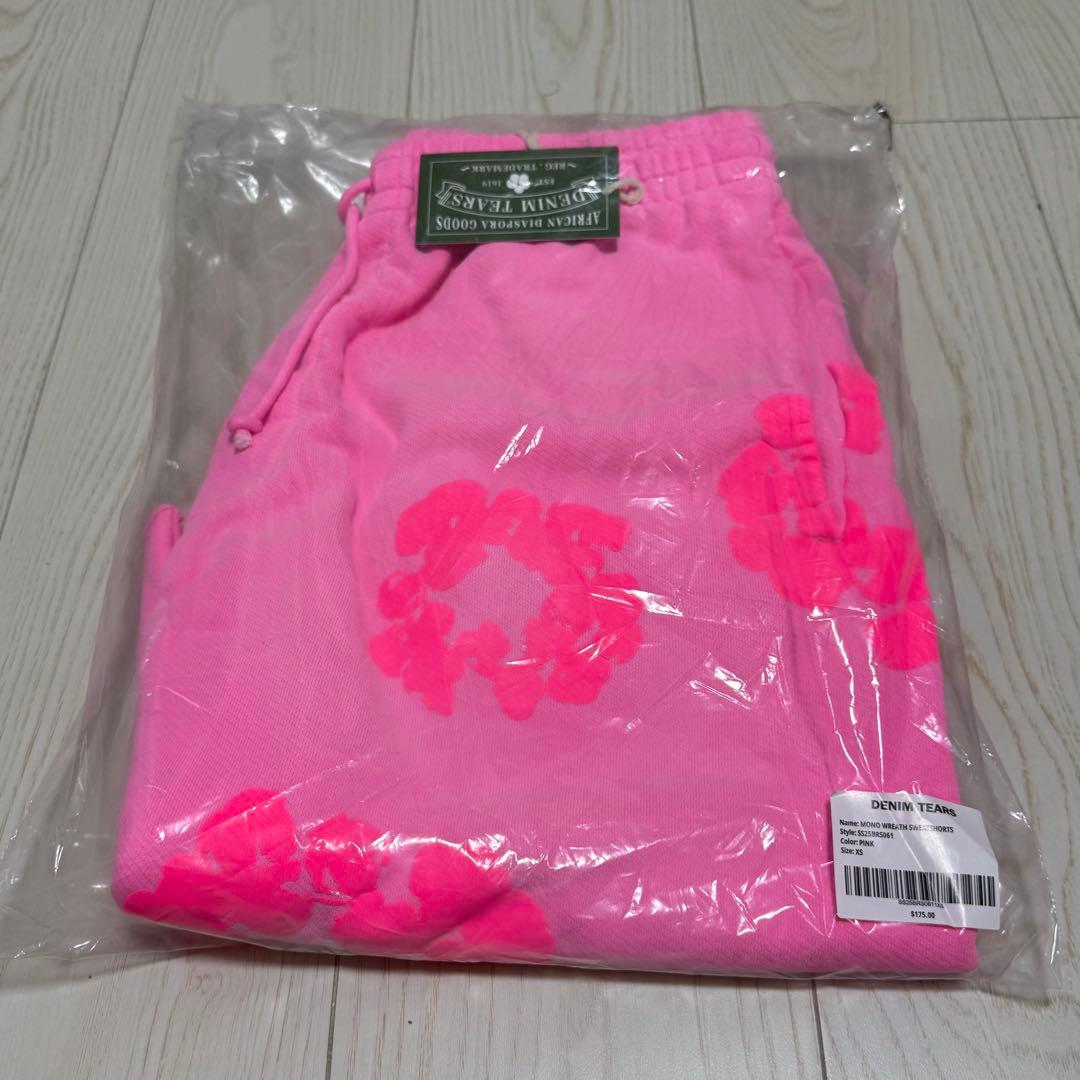 デニムティアーズ ハーフパンツ 蛍光 ピンク