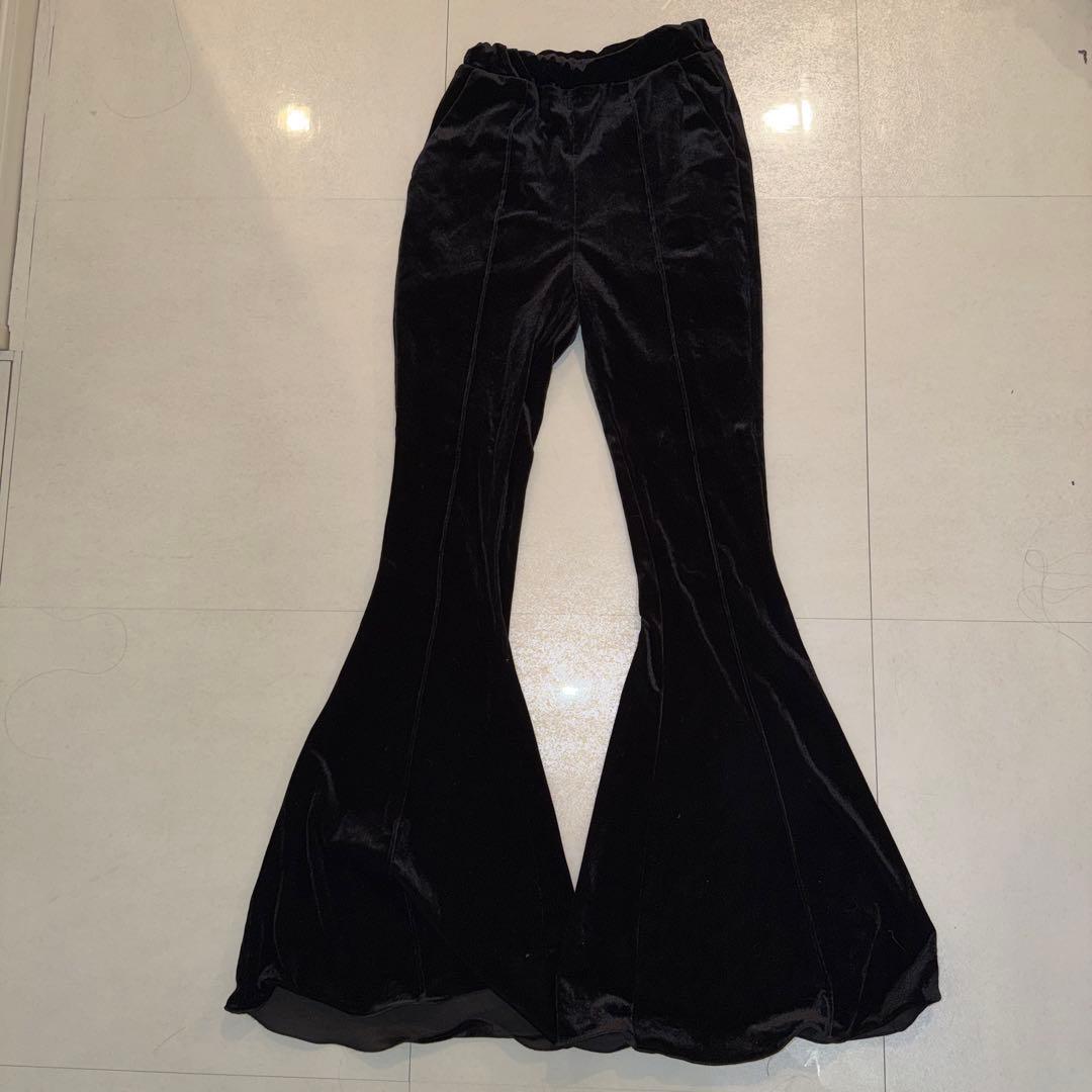 melt the lady ベルベット フレアパンツ 黒