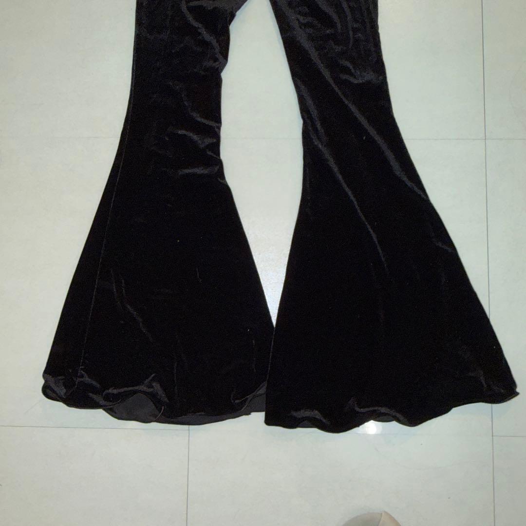 melt the lady ベルベット フレアパンツ 黒