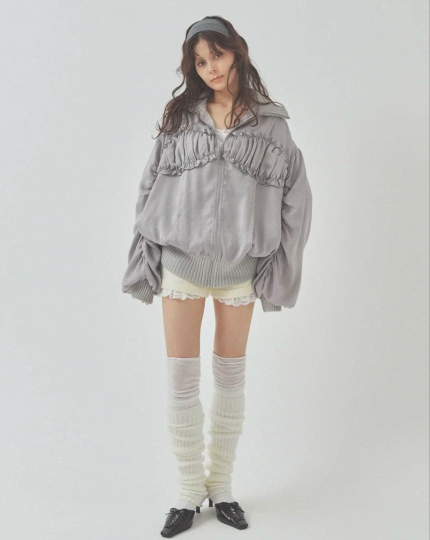 ジャケット・アウター PELLICULE ribbon gather lib blouson