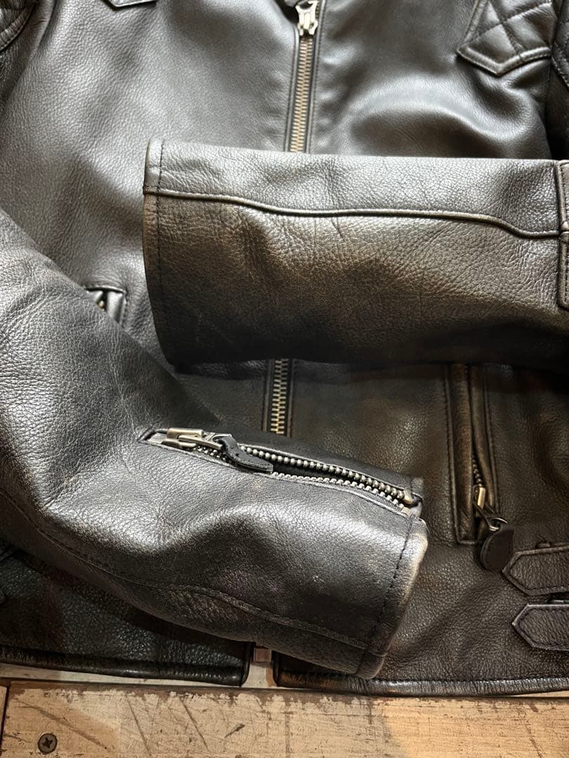 Ralph Lauren レザージャケット　レディース 11号 ライダース　牛革