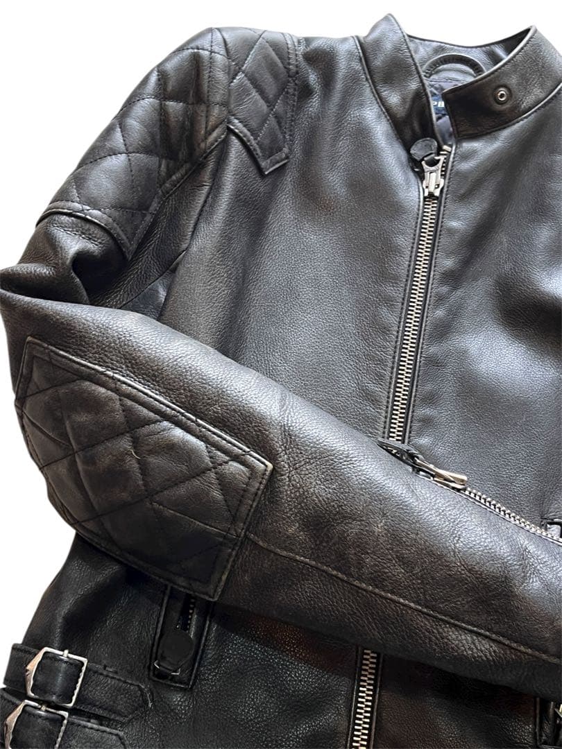 Ralph Lauren レザージャケット　レディース 11号 ライダース　牛革