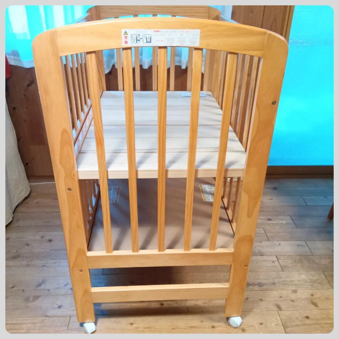 《綺麗❣️早い者勝ち》カトージ　ベビーベッド ハイポジションミニベッド アーチ