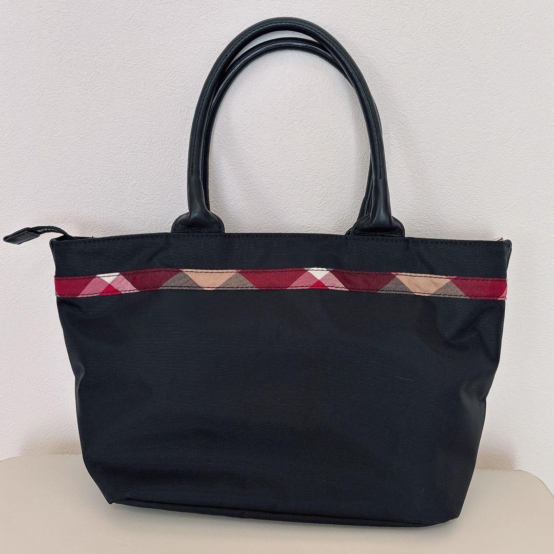 【超美品】♡ブルーレーベルクレストブリッジ♡リボンチェックトートバッグ☆