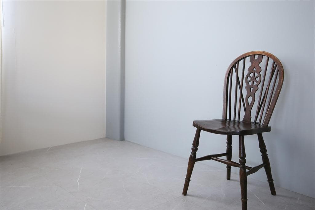 英国アンティーク木製ホイールバックチェア/ダイニングイス/椅子(91-203-1