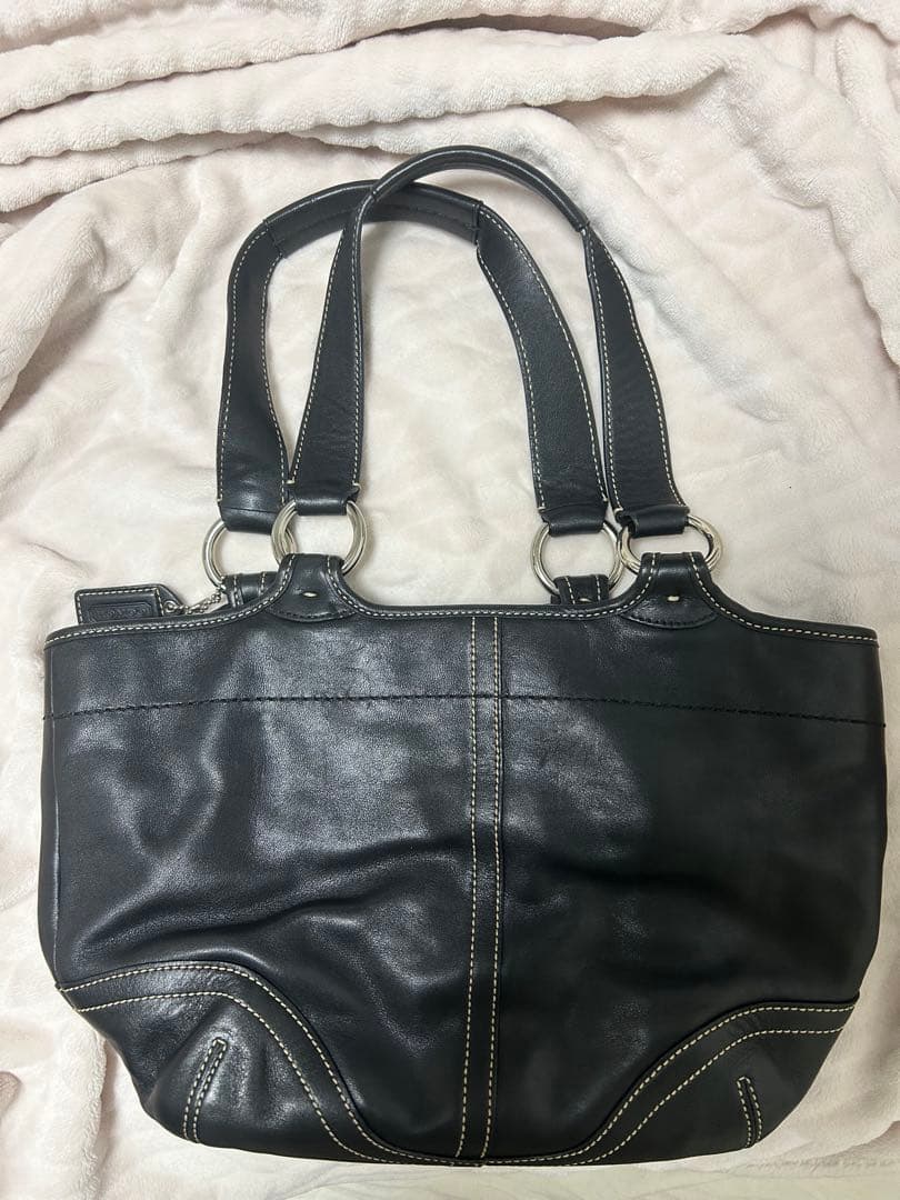 COACH 黒レザー ハンドバッグ