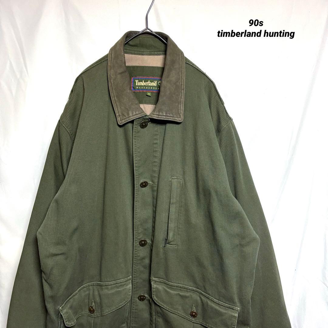 値下げ「希少」ティンバー ハンティングジャケット　襟レザー　90s 古着