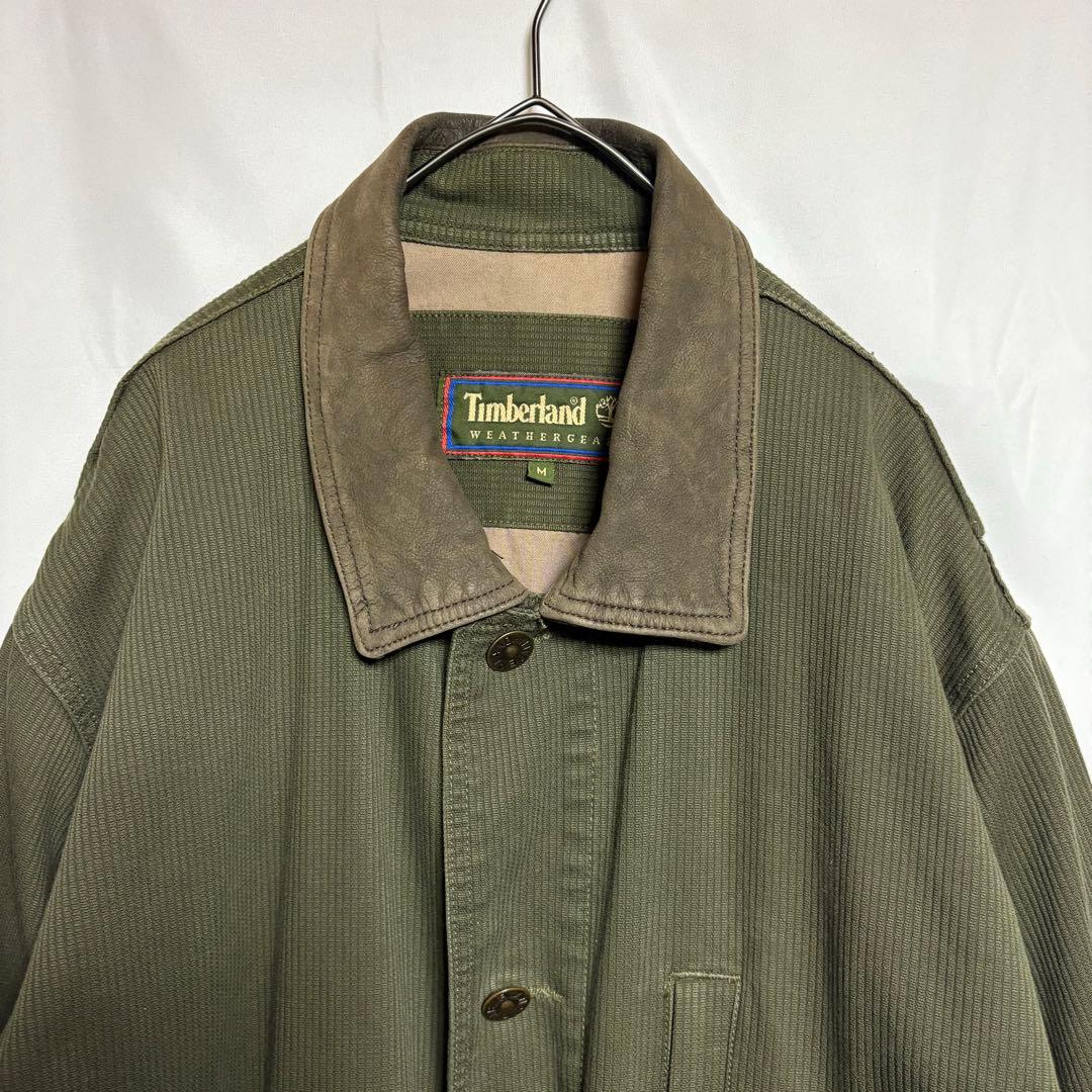 値下げ「希少」ティンバー ハンティングジャケット　襟レザー　90s 古着