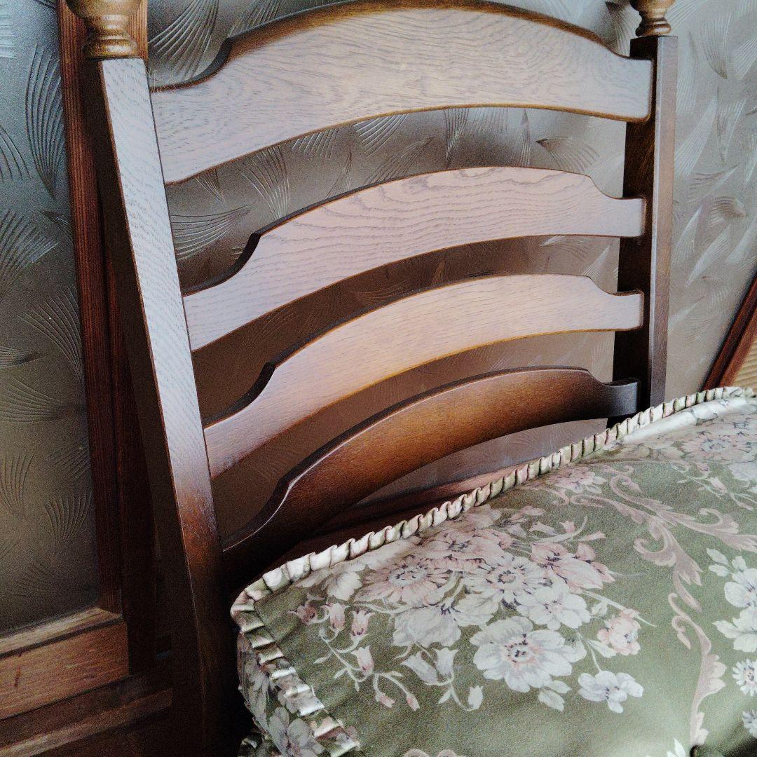 オリジナルクラシックソファオリーブグリーン 花柄 フリル付き