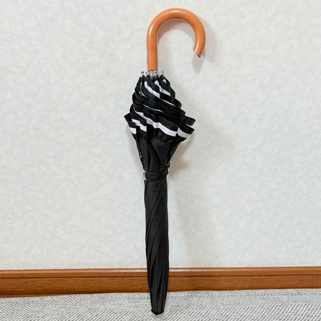 美品　ポロラルフローレン　晴雨兼用UV傘　フリル　ブラック　小傘