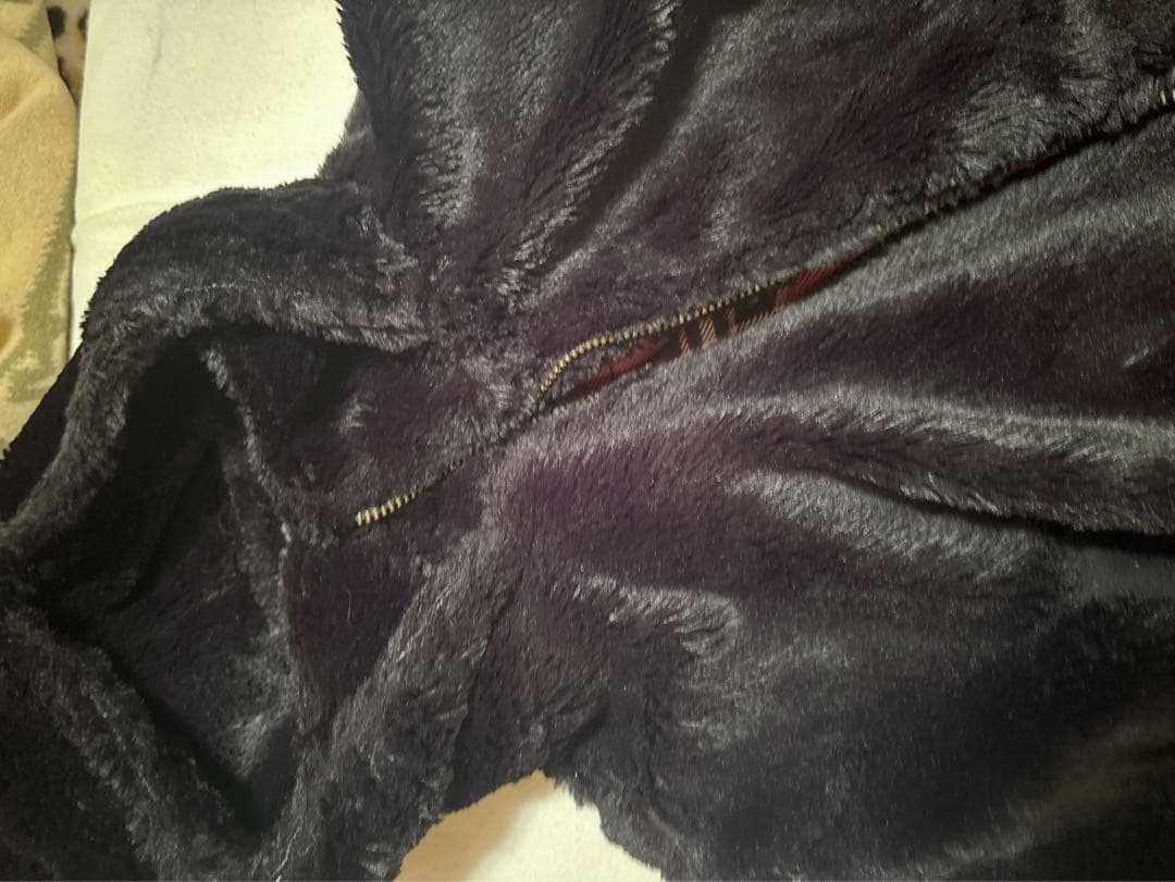 ♡レアMARSモコモコピンクチェックりぼん耳つきフード黒ファーコートパーカー姫