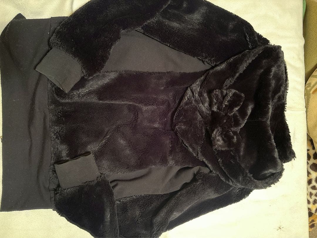 ♡レアMARSモコモコピンクチェックりぼん耳つきフード黒ファーコートパーカー姫