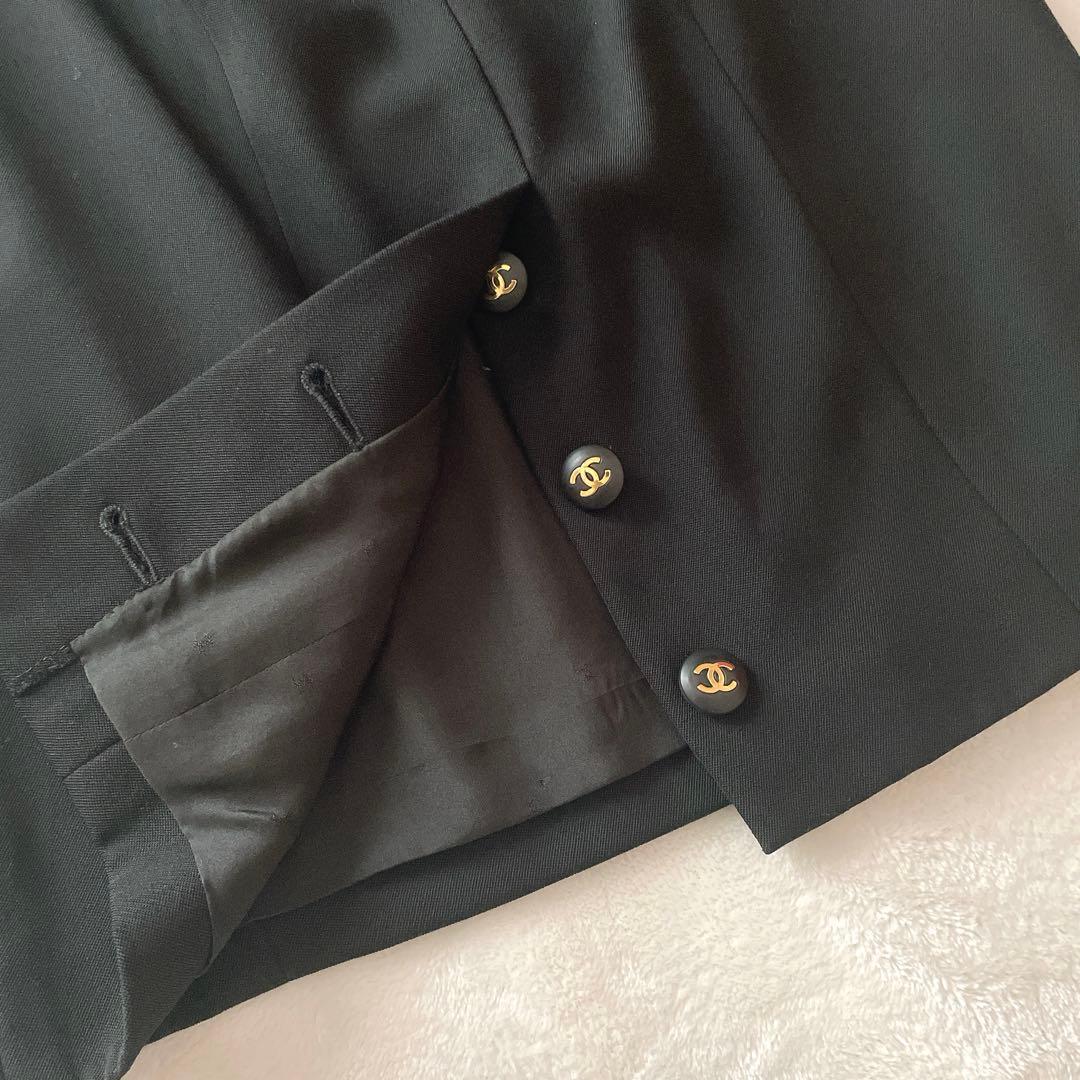 極美品⭐︎CHANEL ブラック ダブル ロゴボタン スカート スーツ ハンガー付