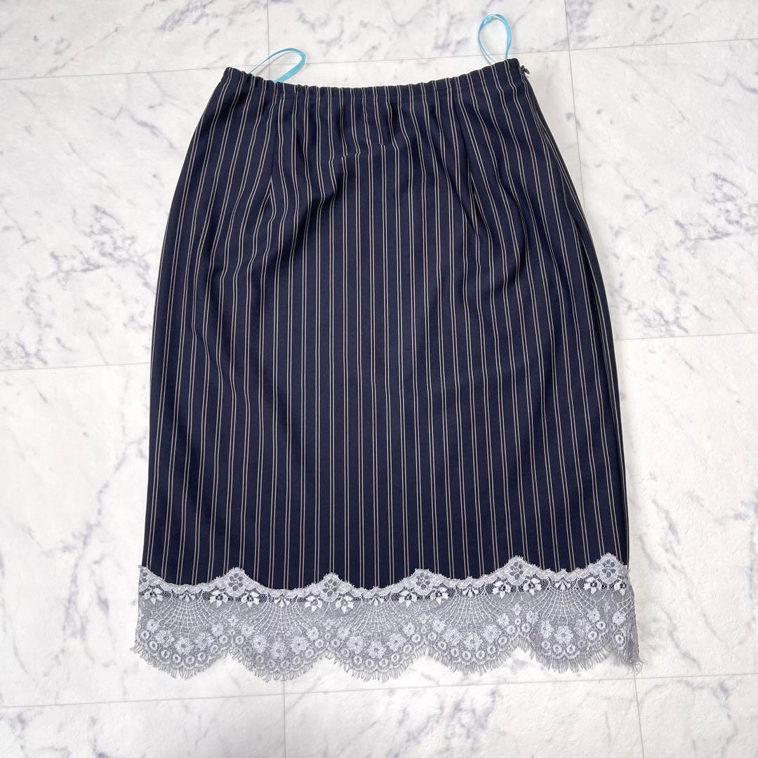 希少✨レジィーナロマンティコ 限定品 スカートスーツ セットアップ レース 濃紺