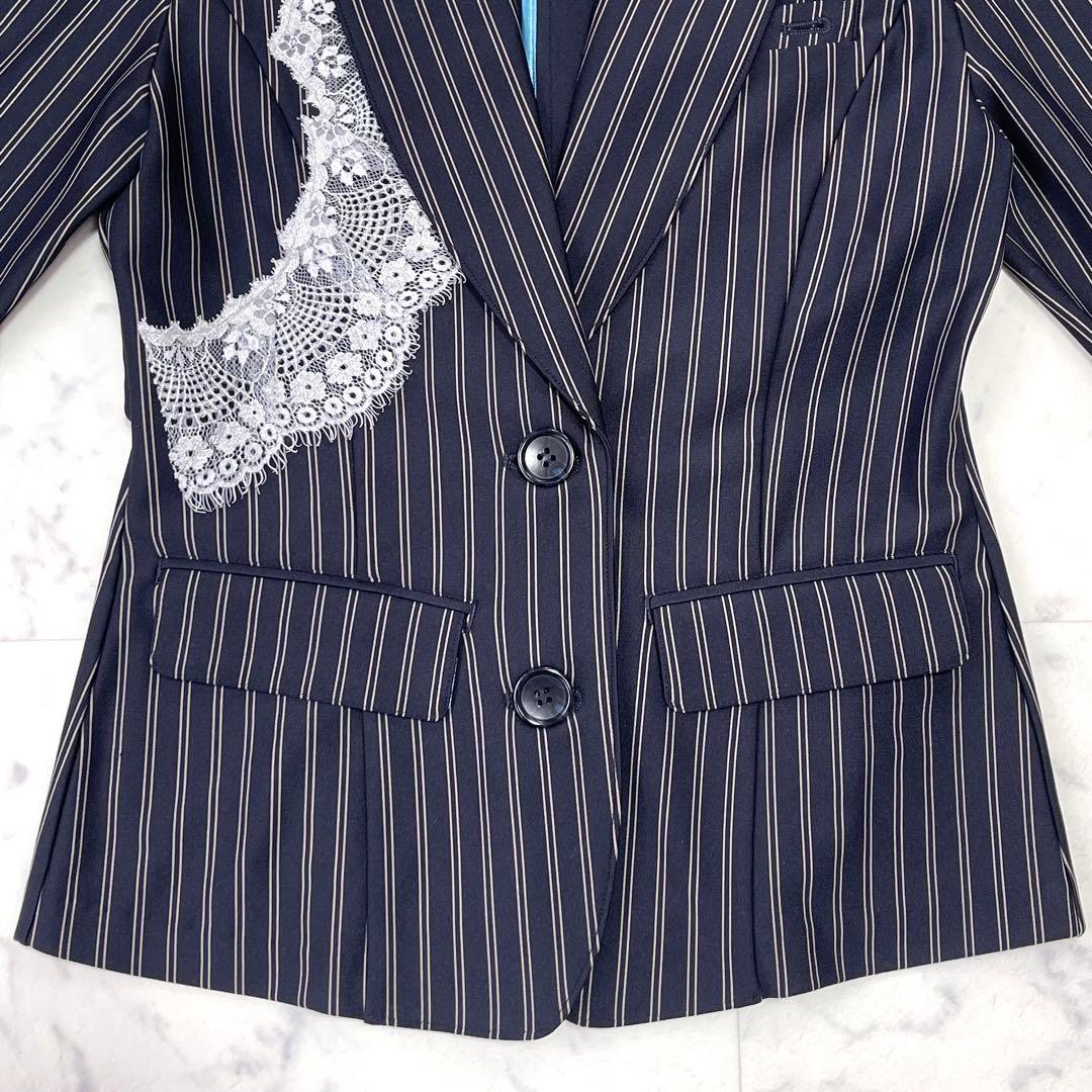 希少✨レジィーナロマンティコ 限定品 スカートスーツ セットアップ レース 濃紺