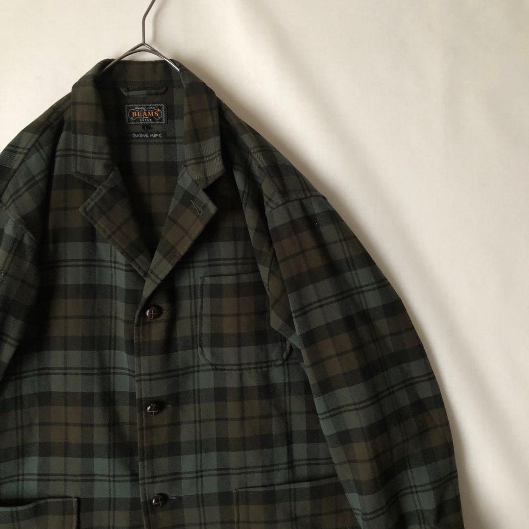 未使用【春物】BEAMS+ ビームスプラス チェック カバーオール ジャケット