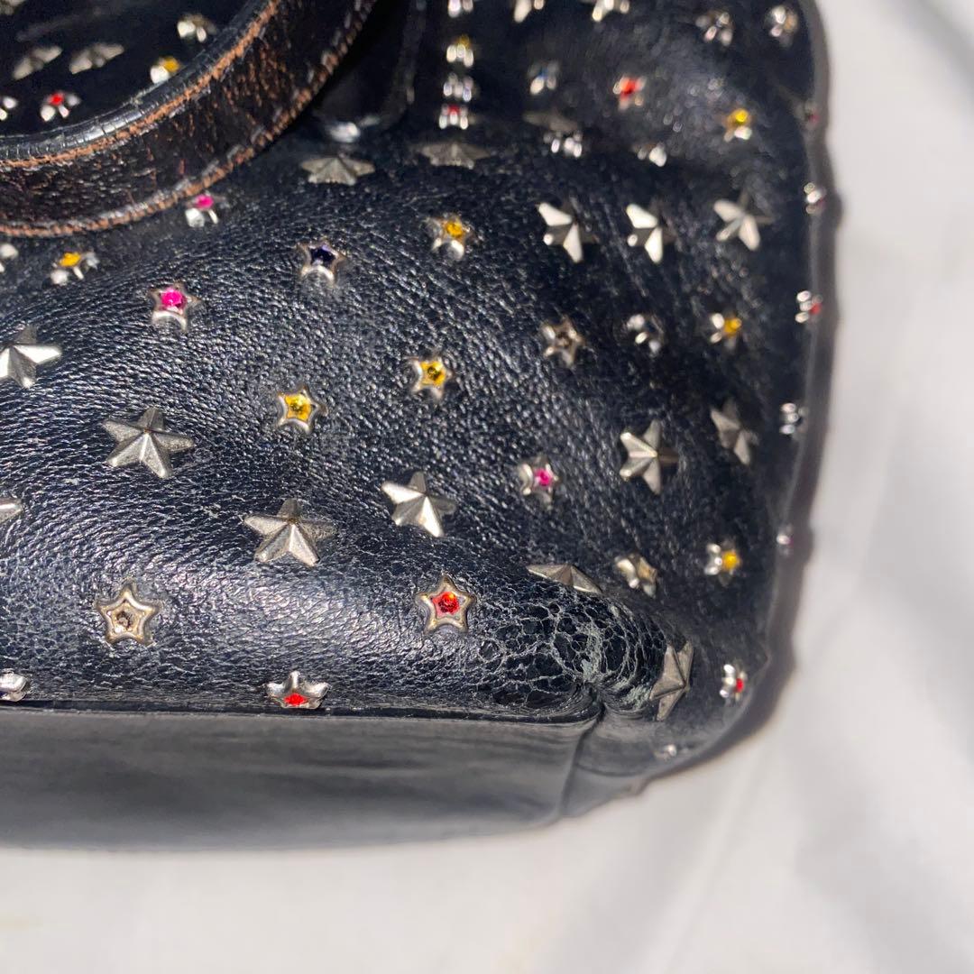 JIMMY CHOO ショルダーバッグ ２way スタッズ ミニサラ レザー