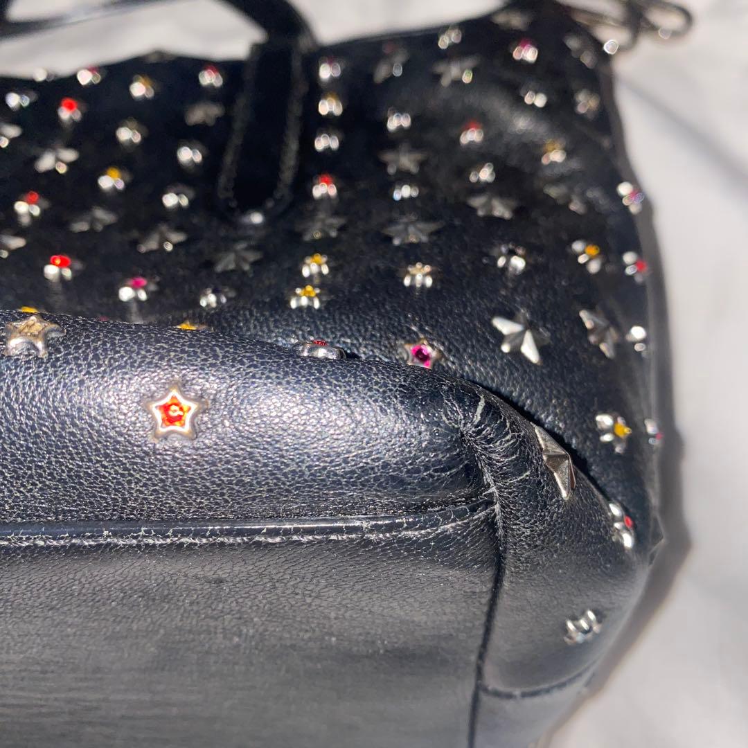 JIMMY CHOO ショルダーバッグ ２way スタッズ ミニサラ レザー