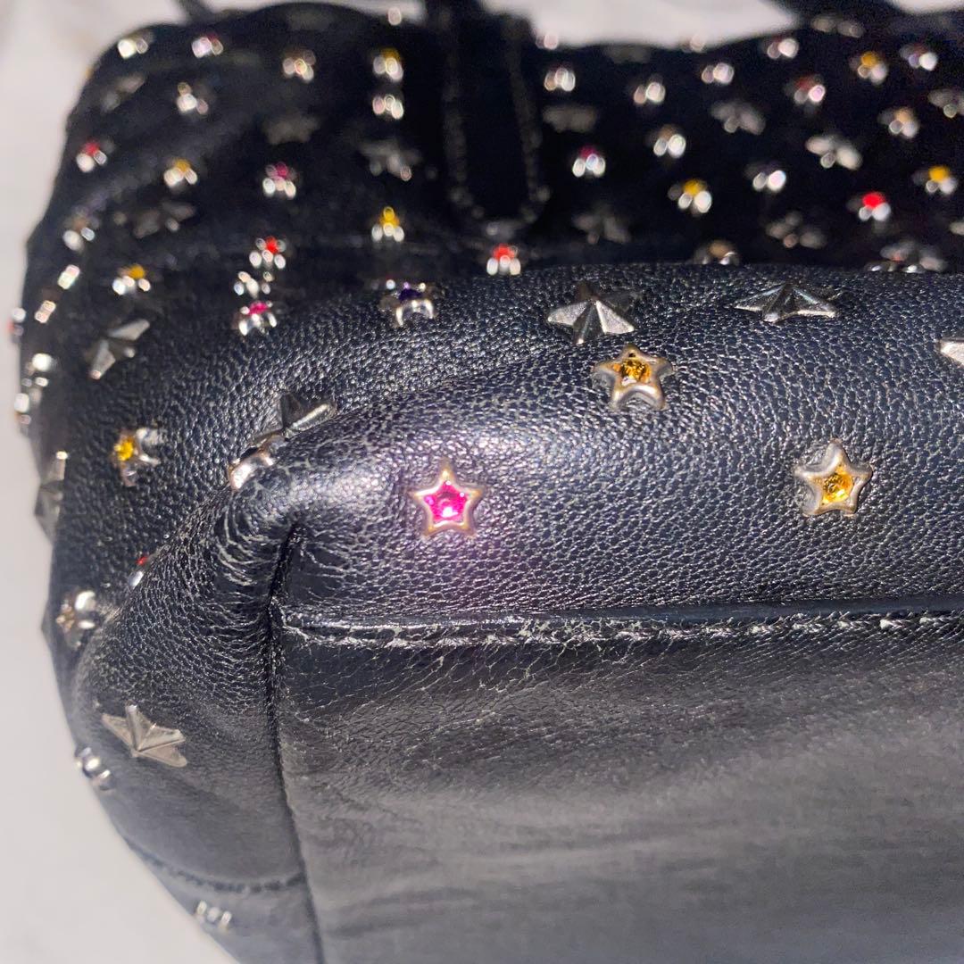 JIMMY CHOO ショルダーバッグ ２way スタッズ ミニサラ レザー